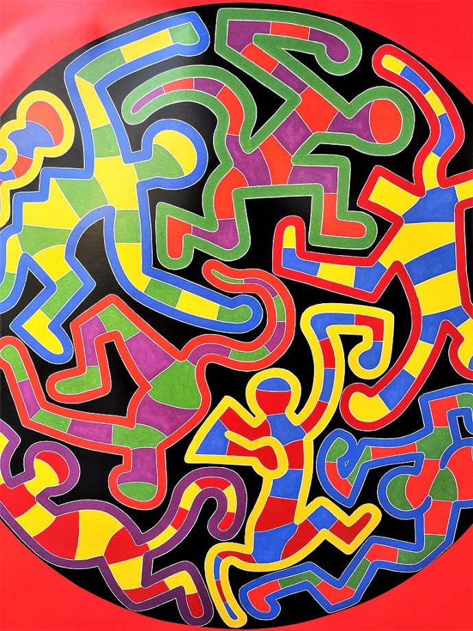 ヴィンテージ Keith Haring 額入りポスター - アンティーク