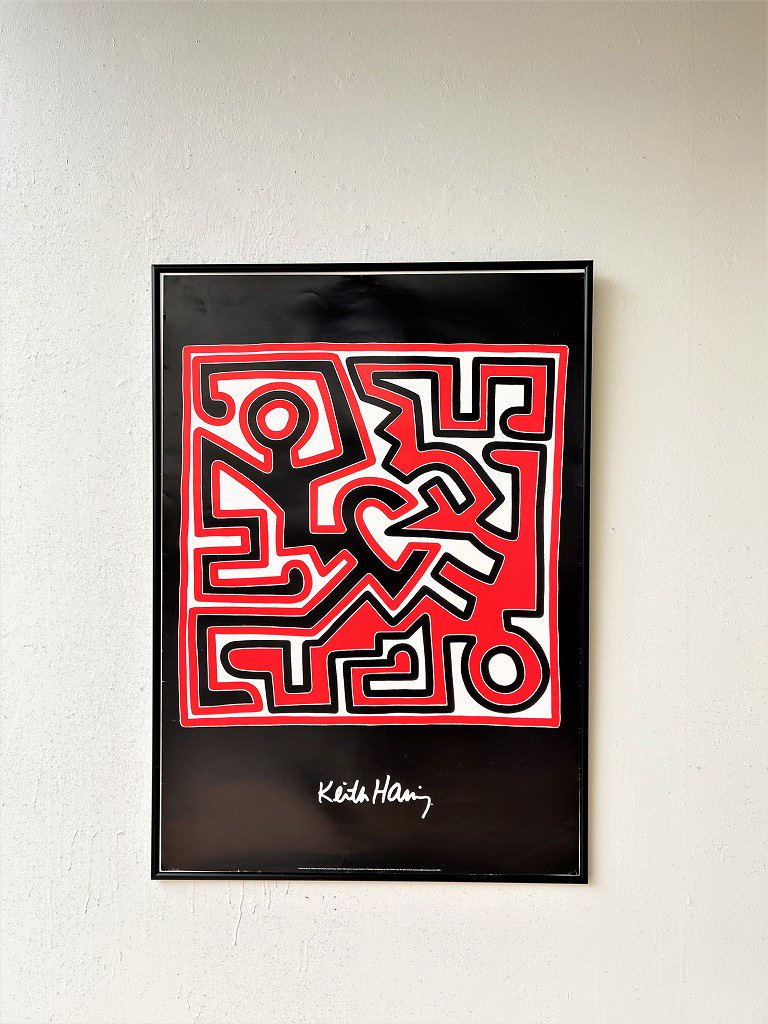 ヴィンテージ Keith Haring 額入りポスター



