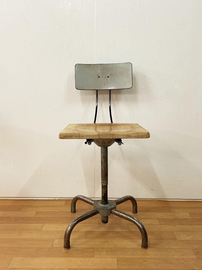 ワークチェア デスクチェア アンティーク ビンテージ インダストリアル 1940-50's ヴィンテージ インダストリアル デスクチェア ②