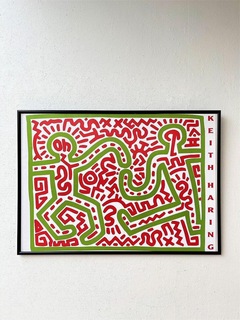 ヴィンテージ Keith Haring 額入りポスター
