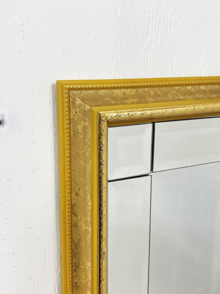 ダブル／ミストブルー ビンテージ感溢れるゴールドフレームの鏡 | www