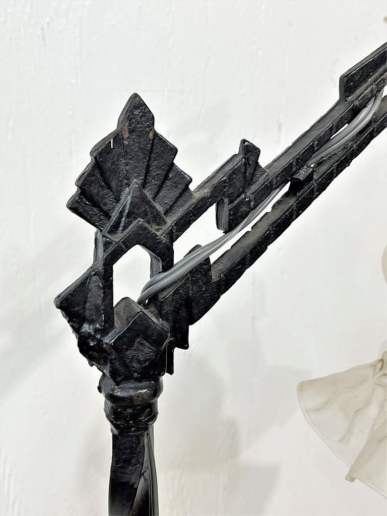 ヴィンテージ ガラスシェード フロアランプ - アンティーク