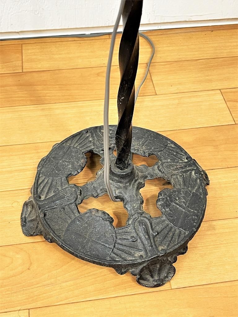 ヴィンテージ ガラスシェード フロアランプ - アンティーク