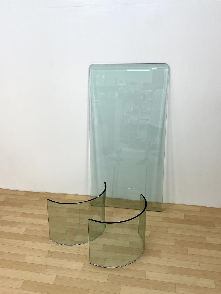 【ファイナルプライス！】USA ヴィンテージテーブル　ガラス板、キャスター付き 1920's ヴィンテージ ガラスローテーブル ※近畿圏内のみの販売