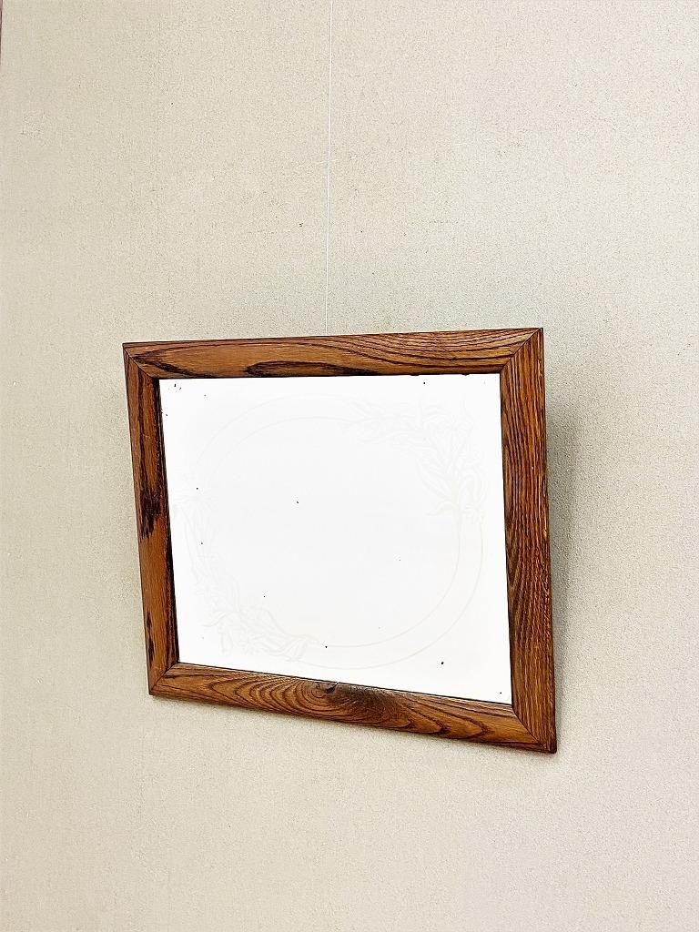 ビンテージ ウッドウォールミラー[MI-108] ヴィンテージ フラワー