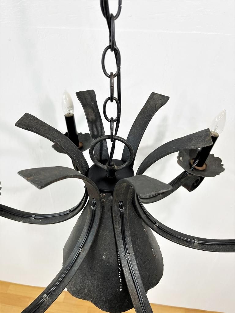 1960's ヴィンテージ アイアン 7灯 シャンデリア - アンティーク
