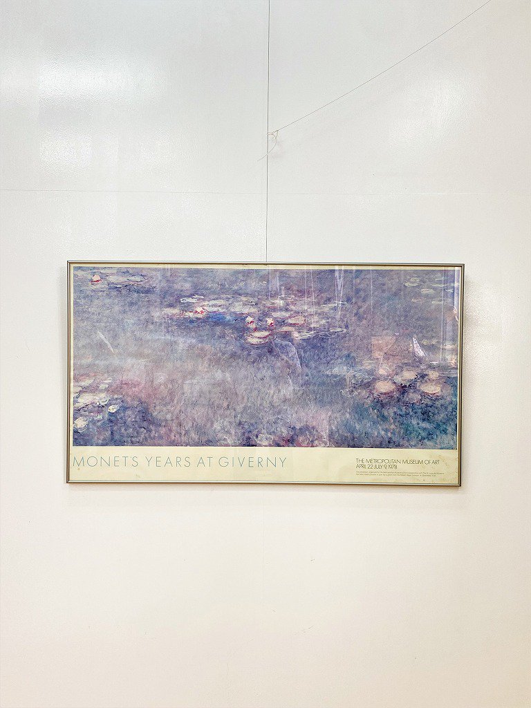 1970's ヴィンテージ Claude Monet 額入り ポスター