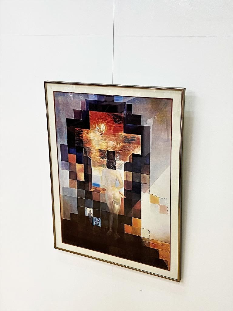 ダリ リンカーンの肖像に変容する地中海を見つめるガラ 103×83cm ヴィンテージ Salvador Dalí ”リンカーンの肖像に変容する地中海