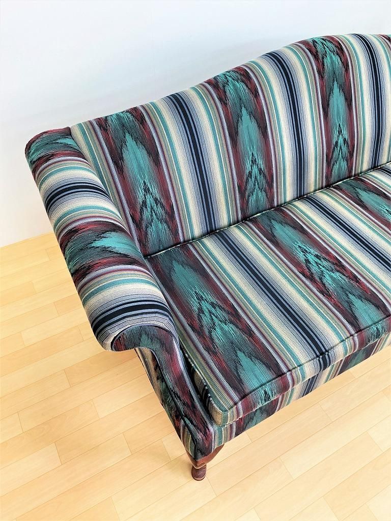 ヴィンテージ 3シーター ファブリックソファ - アンティーク