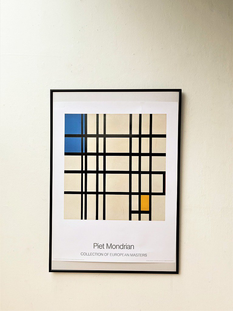 ヴィンテージ Piet Mondrian 額入り ポスター - アンティーク