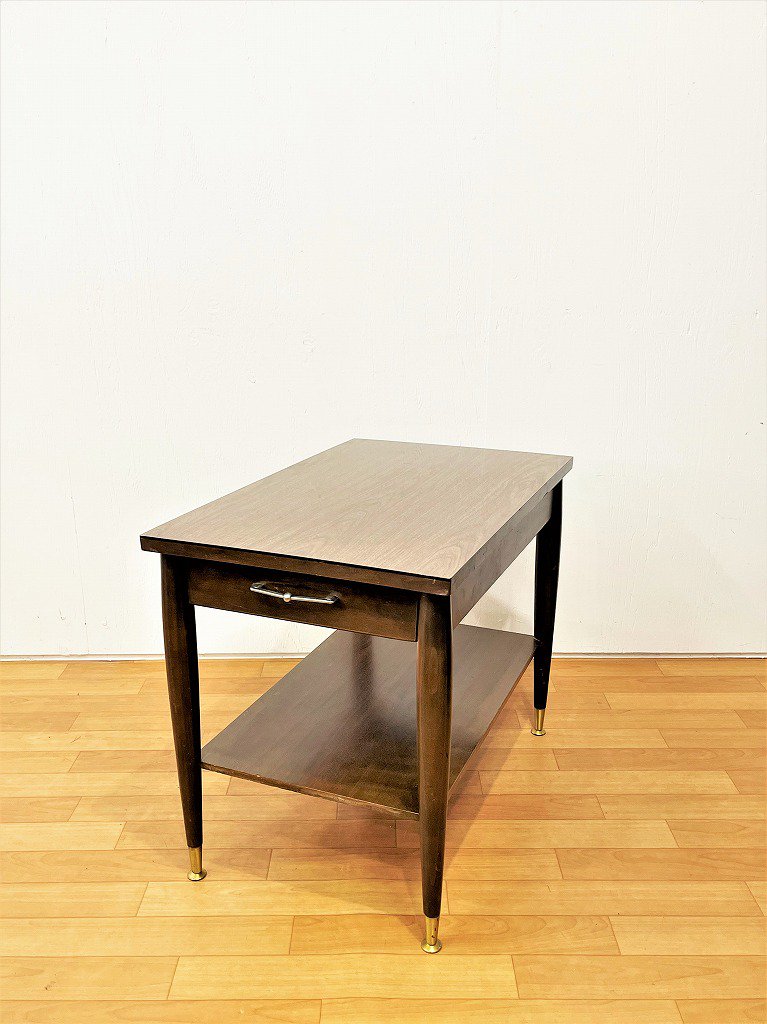 1960-70’s Mersman furniture社製 ヴィンテージ ウッド サイドテーブル