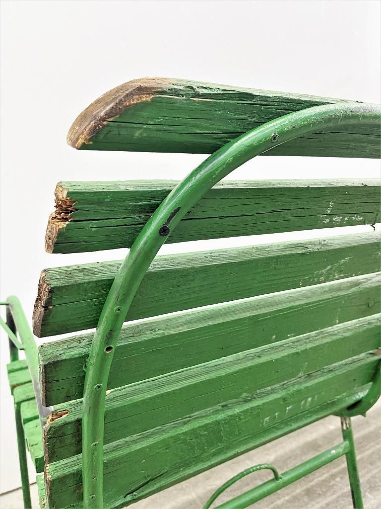 ヴィンテージ ウッド ガーデンベンチ - アンティーク、ビンテージの