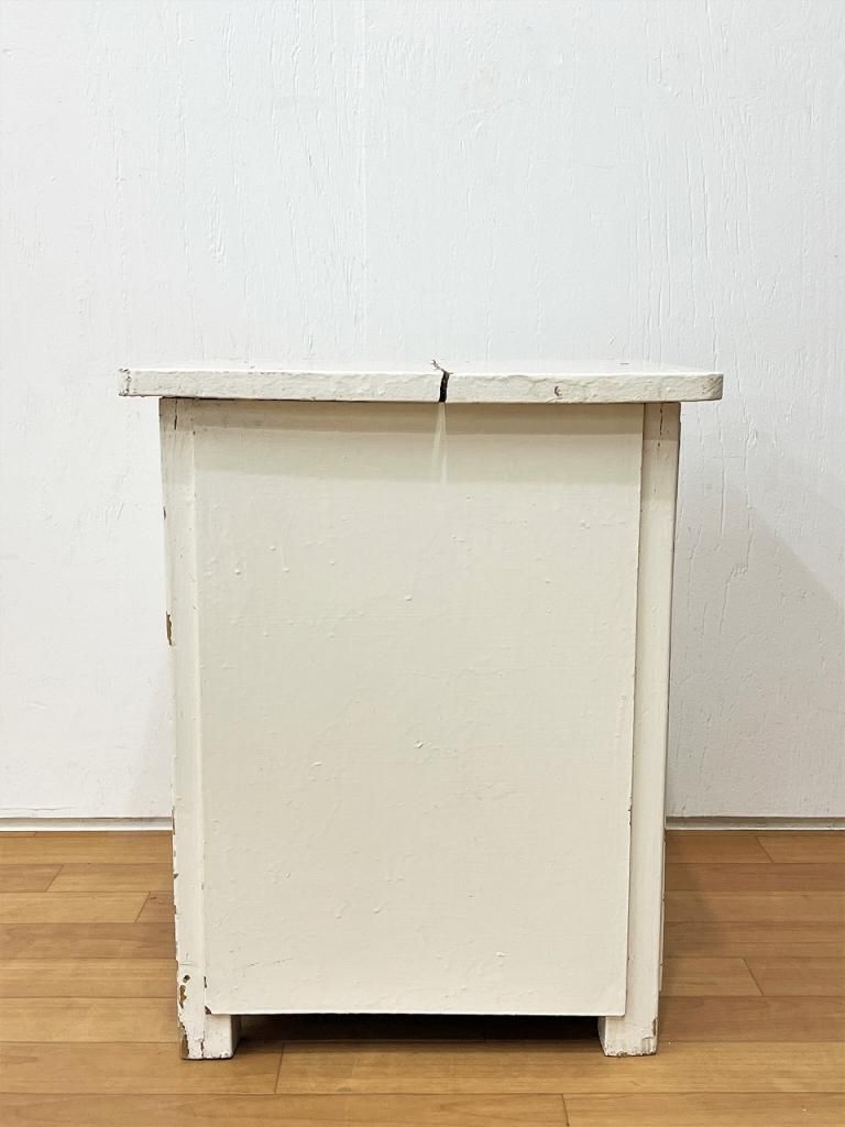 ナイトテーブル「フルール WH」幅40cm リンデン材ホワイト