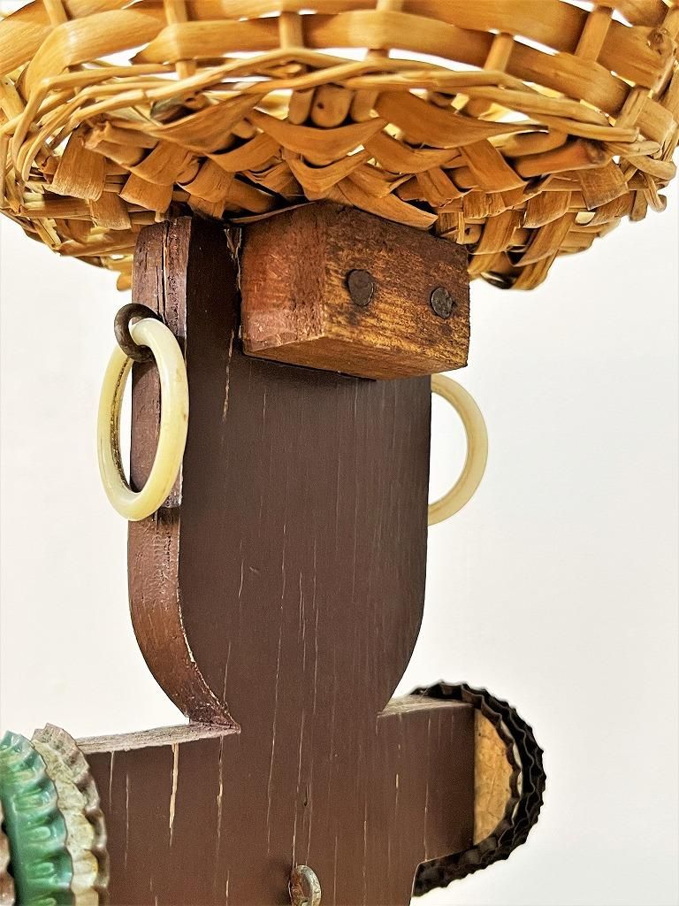 【50sビンテージ】ボトルキャップマン 黒 アンティーク人形 ハワイアン 置物 50sビンテージ】ボトルキャップマン 黒 アンティーク人形