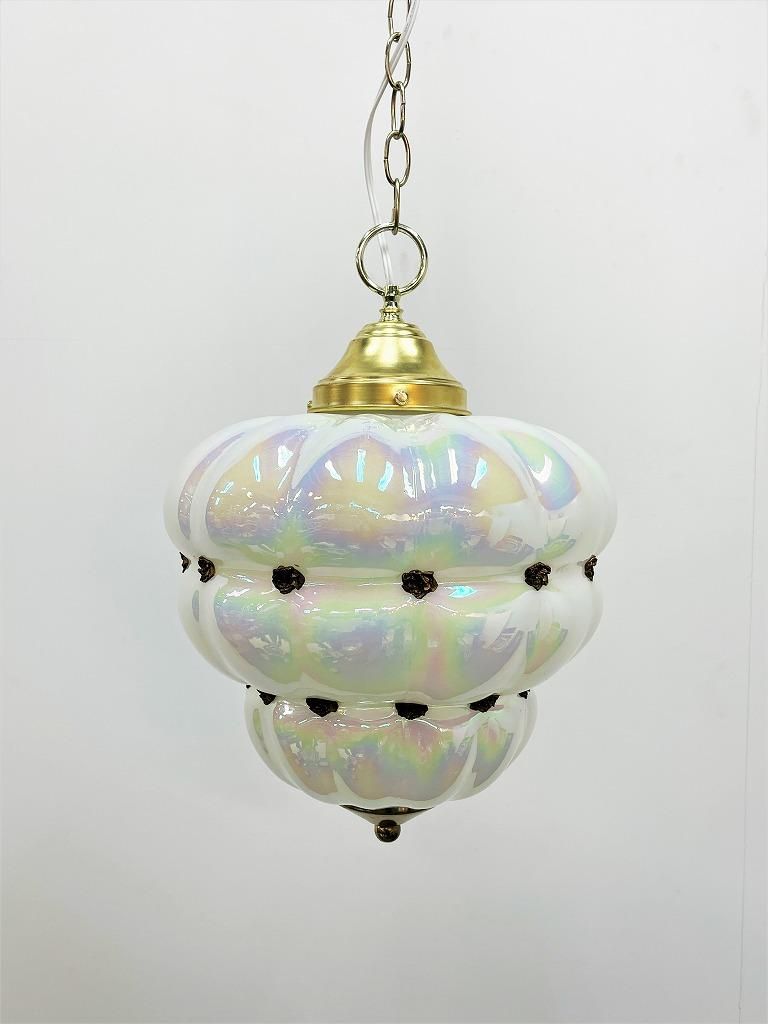 vintage アンティーク ホワイトガラス ペンダントライト ヴィンテージ ホワイトガラス ペンダントランプ｜アンティーク