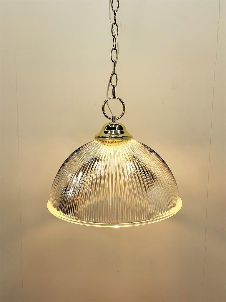 1980's LANCASTER社製 ヴィンテージ クリアガラス ペンダントランプ
