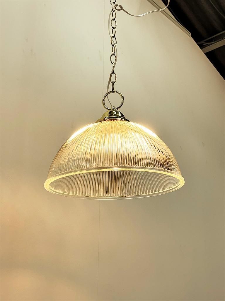 E.T.ライト1980年代アメリカアンティーク 1980's LANCASTER社製 ヴィンテージ クリアガラス ペンダントランプ