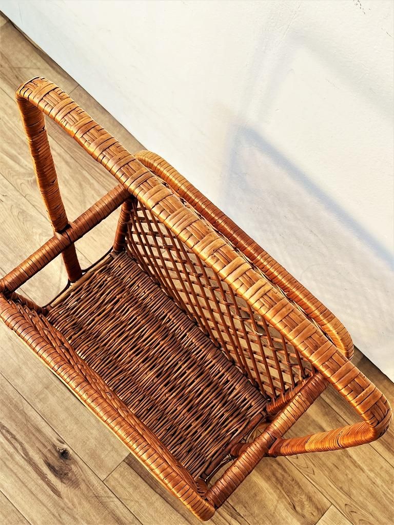 vintage ヴィンテージ マガジンラックかご