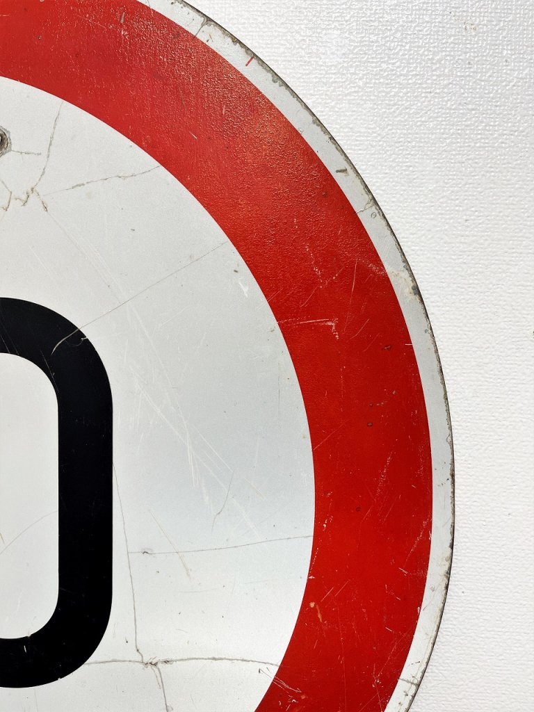 ヴィンテージ ハンガリー 道路標識(スピード制限) サイン/看板