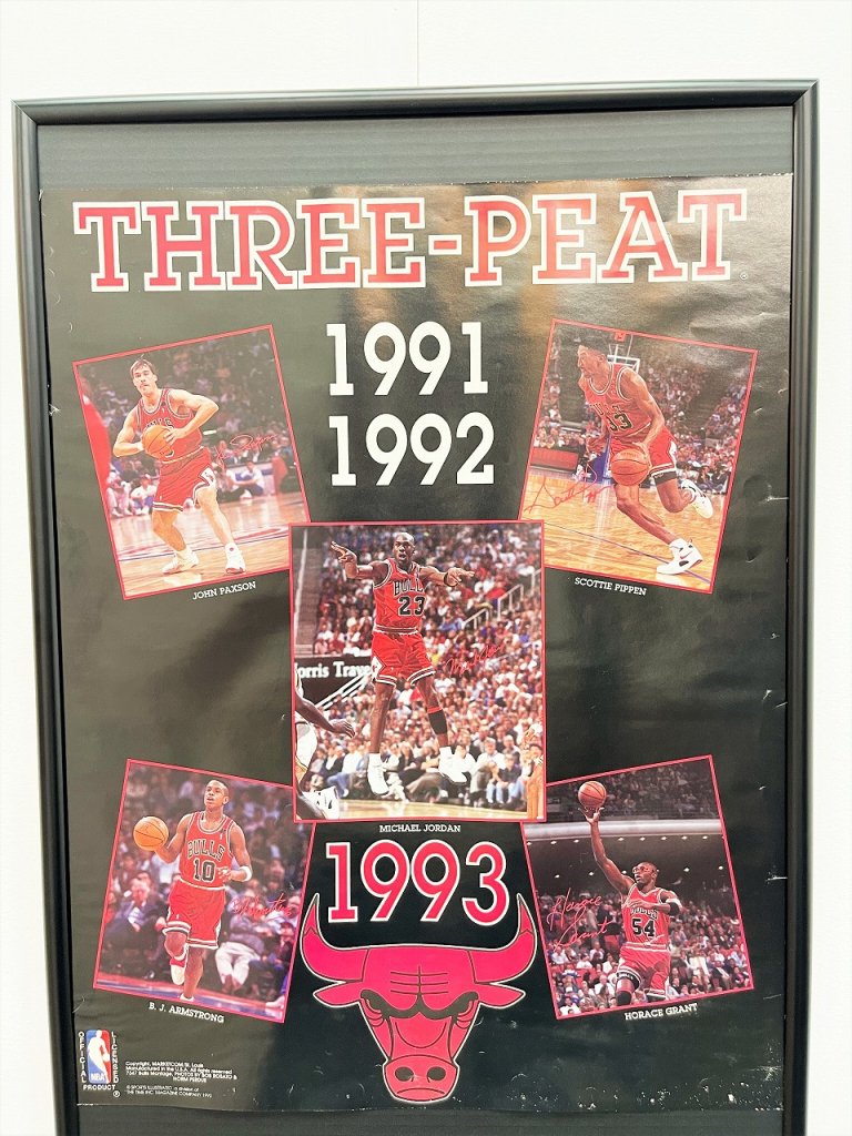 1990's ヴィンテージ ”Three-Peat Chicago Bulls” ポスター