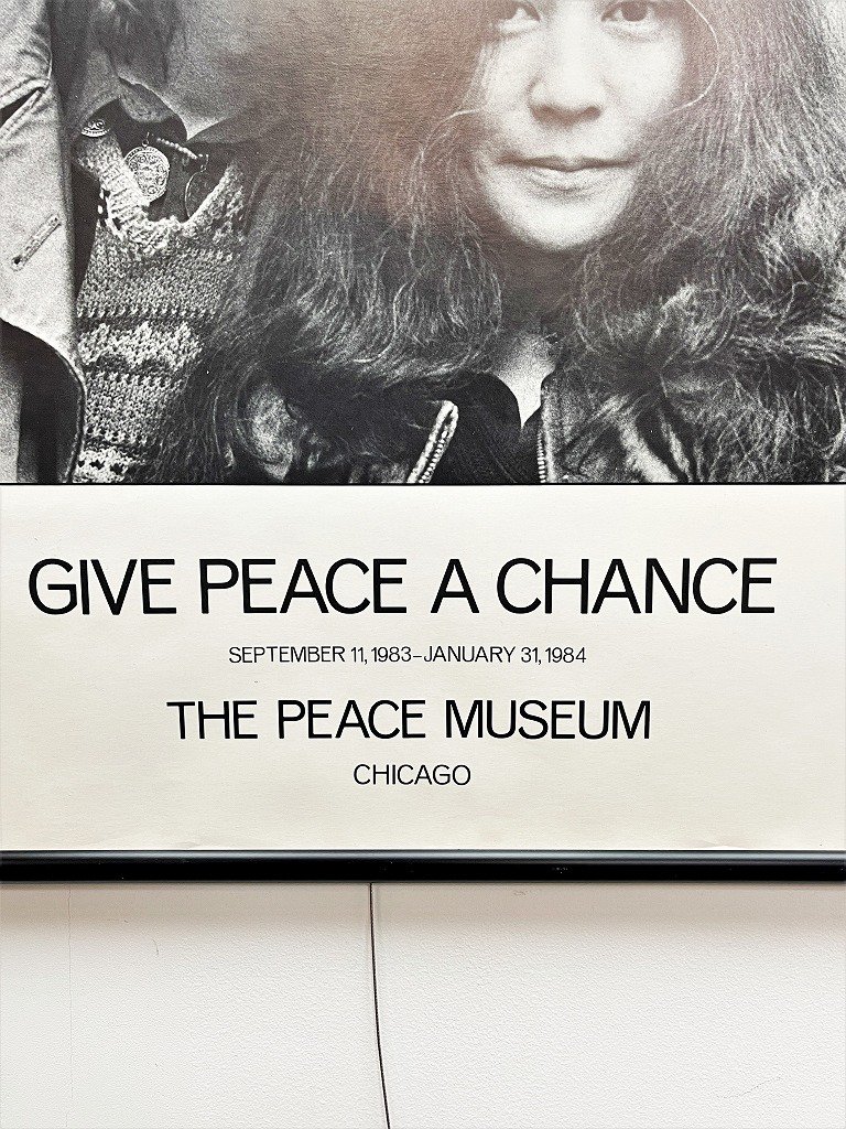 1980's Plastic Ono Band ”Give Peace a Chance” 額入りポスター