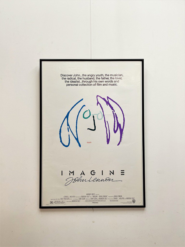 1980's Imagine: John Lennon 額入りポスター - アンティーク 