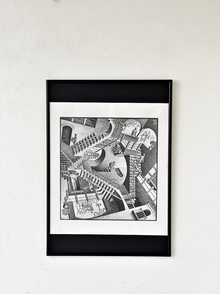 1970’s ヴィンテージ M.C. Escher ”Relativity” 額入りポスター