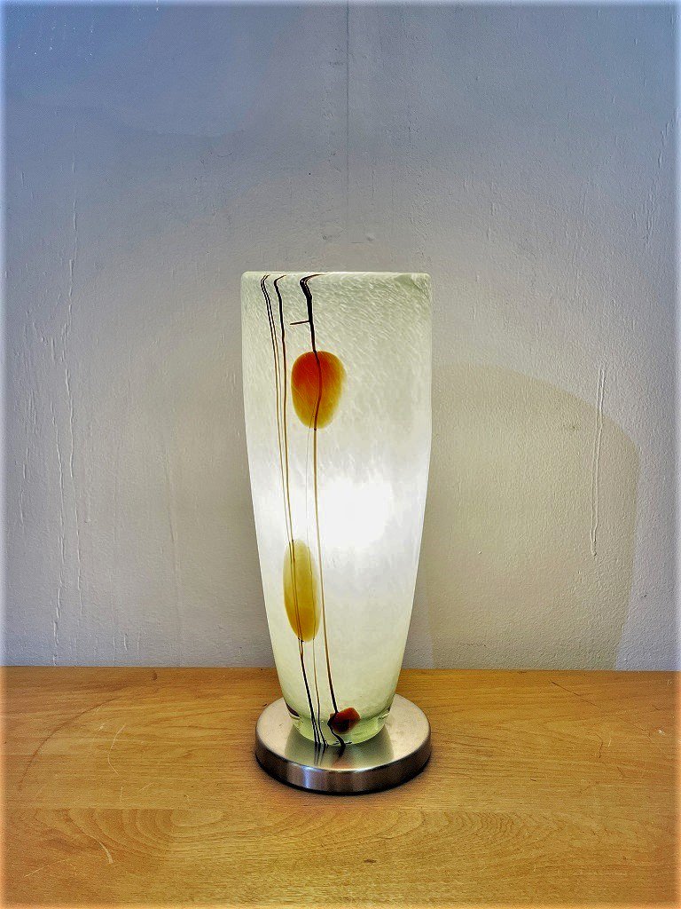 ヴィンテージ カラーガラス テーブルランプ