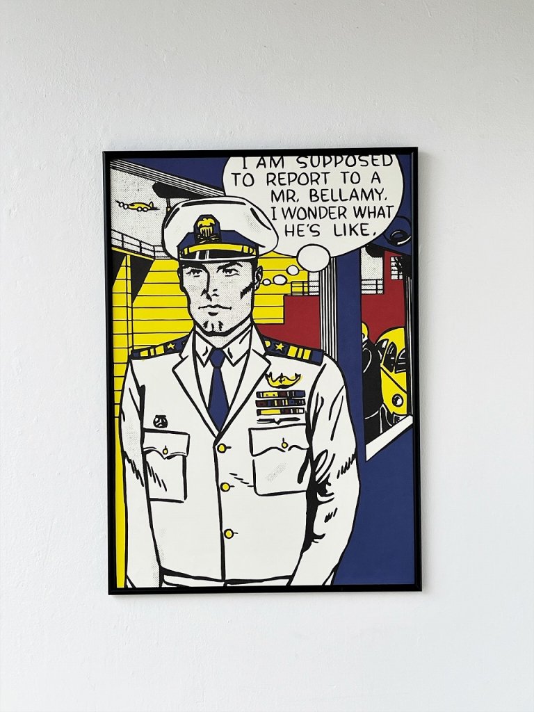 最旬ダウン ビンテージ Roy Lichtenstein ポスター MOMA 96年製 版画