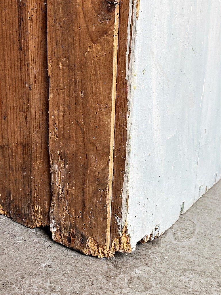 ヴィンテージ シャビー ホワイト ウッド キャビネット