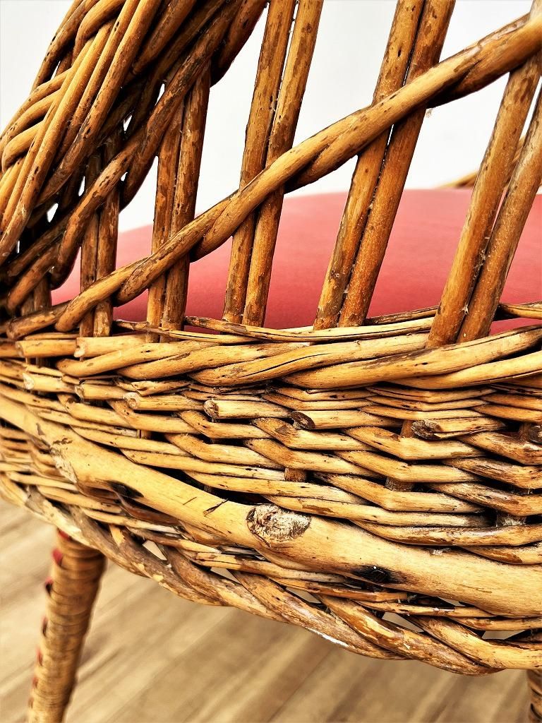 ラタンチェア　大型　アンティーク 吉ラタン アンティーク調 レトロ 民芸和家具風 和風 大正浪漫 籐