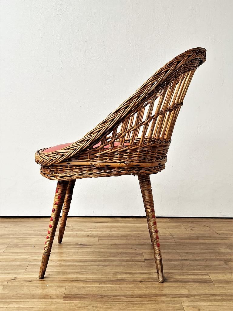 ラタンチェア　大型　アンティーク 吉ラタン アンティーク調 レトロ 民芸和家具風 和風 大正浪漫 籐