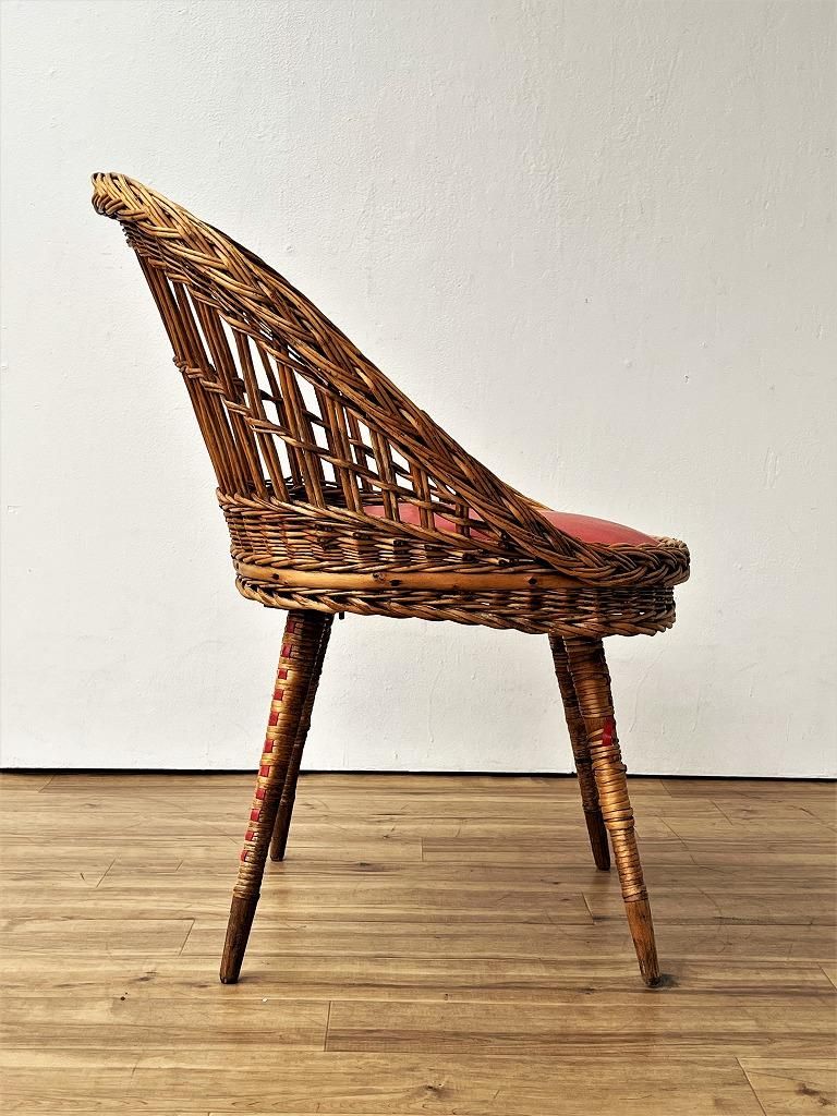 折りたたみ ラタンチェア 椅子 ビンテージ調 ダイニングチェア 折り畳み椅子 ラタンチェア ダイニングチェアー チェア ラタン