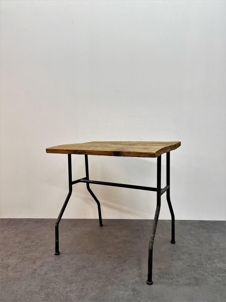 ヴィンテージ　アイアンウッドテーブル１ 51 ヴィンテージ ウッド アイアン テーブル - アンティーク、ビンテージの