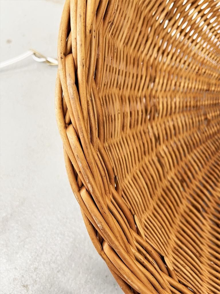 1970-80's ヴィンテージ ラタンシェード ペンダントランプ