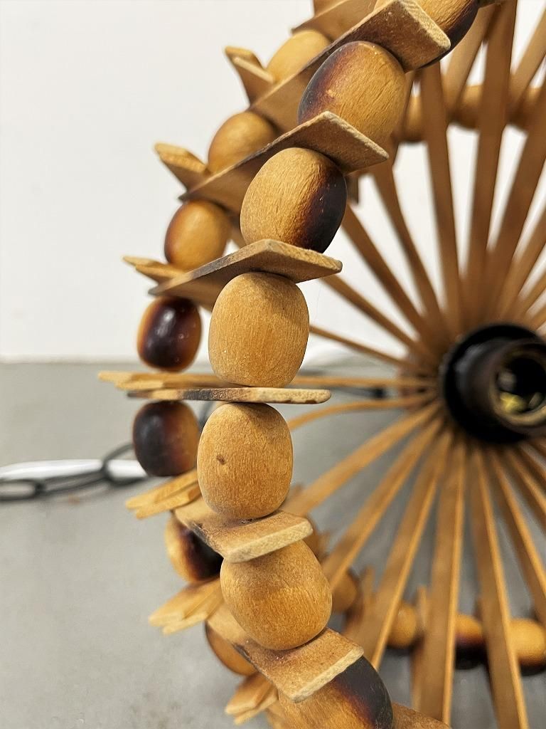 1960-70's ヴィンテージ ウッドフレーム ペンダントランプ