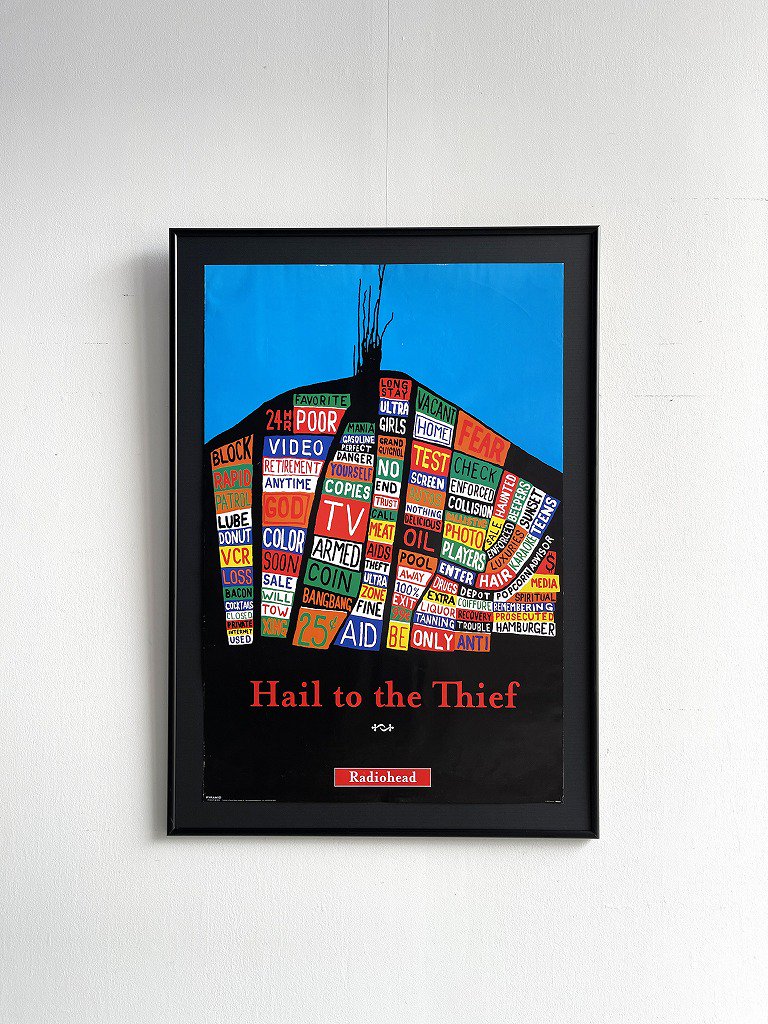 2003's Radiohead ”Hail to the Thief” 額入りポスター - アンティーク 
