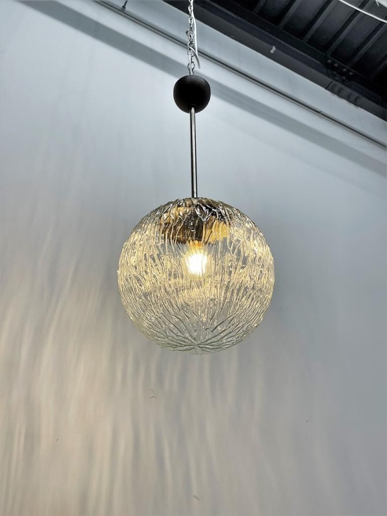 1960's ヴィンテージ クリアガラス ペンダントランプ(同型2点有り