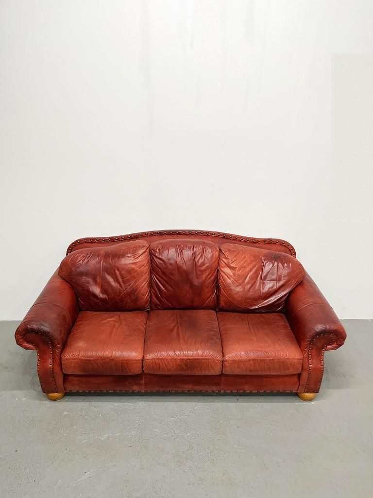 ヴィンテージレザーソファ Vintage Leather Sofa 3人掛け ソファー W200cm アンティーク