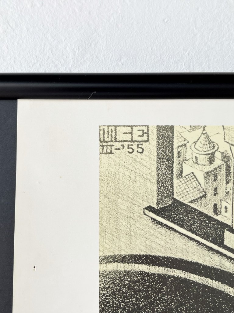 1970's ヴィンテージ M.C. Escher ”Convex and Concave” 額入りポスター -  アンティーク、ビンテージのインテリア家具や雑貨、店舗什器の通販ならWANT ANTIQUE LIFE STORE