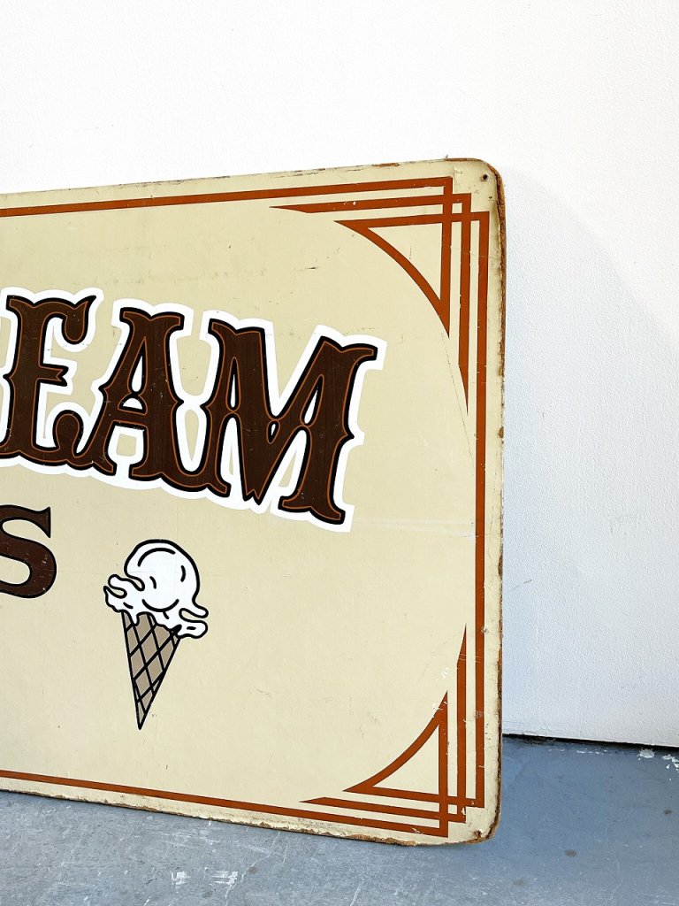 GARY'S ICE CREAM” ヴィンテージ ウッドボード サイン/看板 