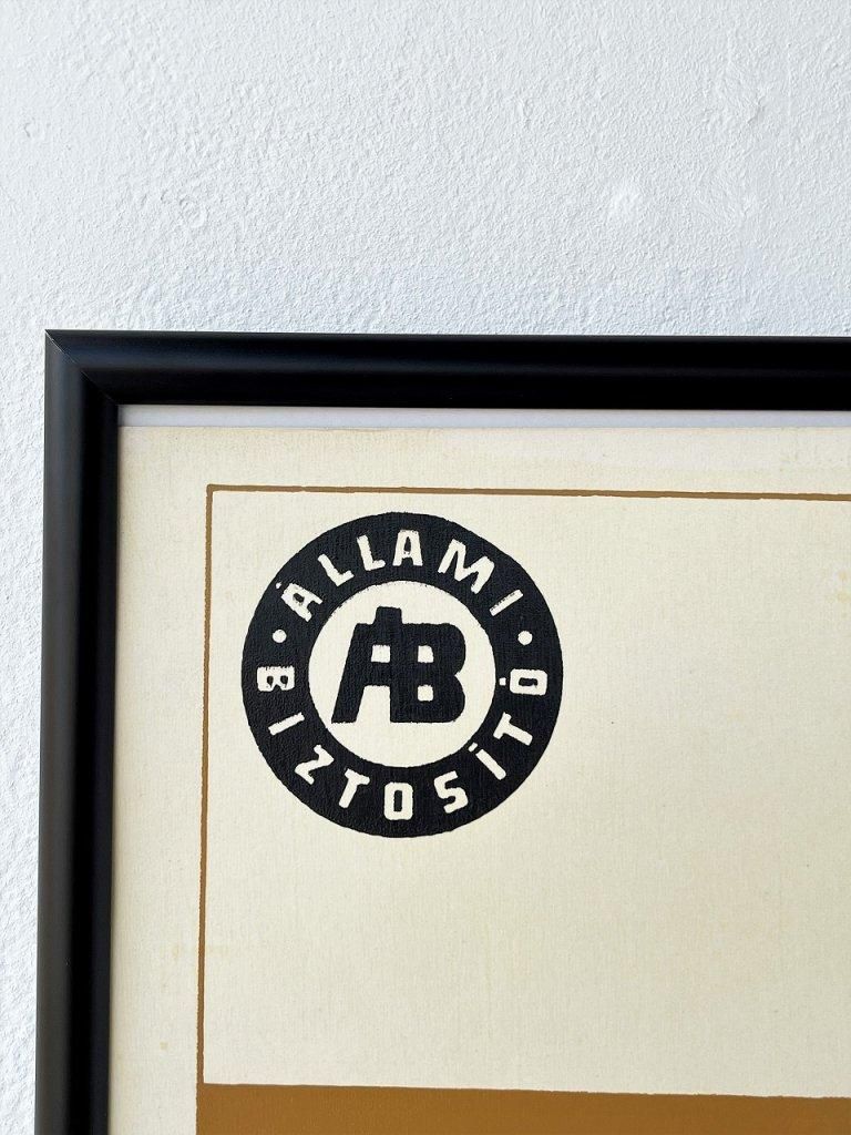 ハンガリー ヴィンテージ 額入り ポスター - アンティーク、ビンテージ