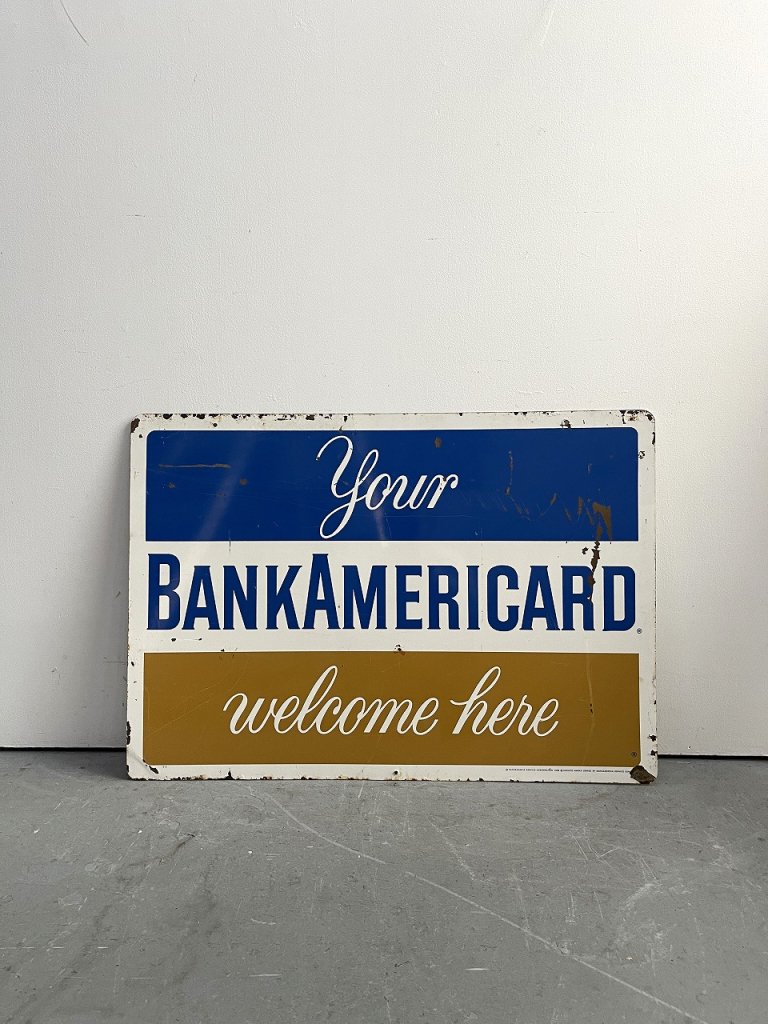 1968年製 Bank of America Corporation社製 ヴィンテージ スチール サイン/看板 - アンティーク、ビンテージ のインテリア家具や雑貨、店舗什器の通販ならWANT ANTIQUE LIFE STORE