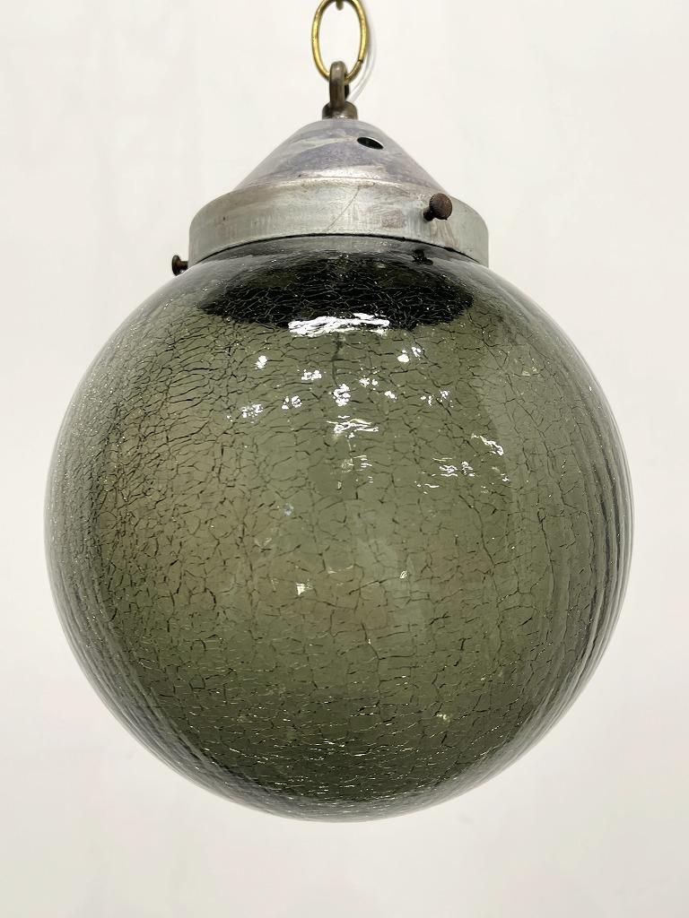 1960-70's ヴィンテージ クラックガラス ペンダントランプ(2
