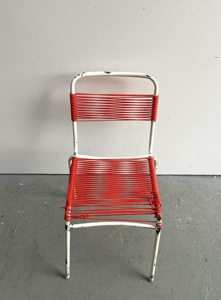 フランス製 ヴィンテージ スタッキング ガーデンチェア Red(複数在庫