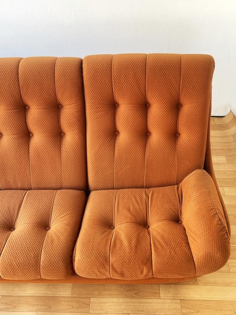 1970's ヴィンテージ ファブリック 3シーター 