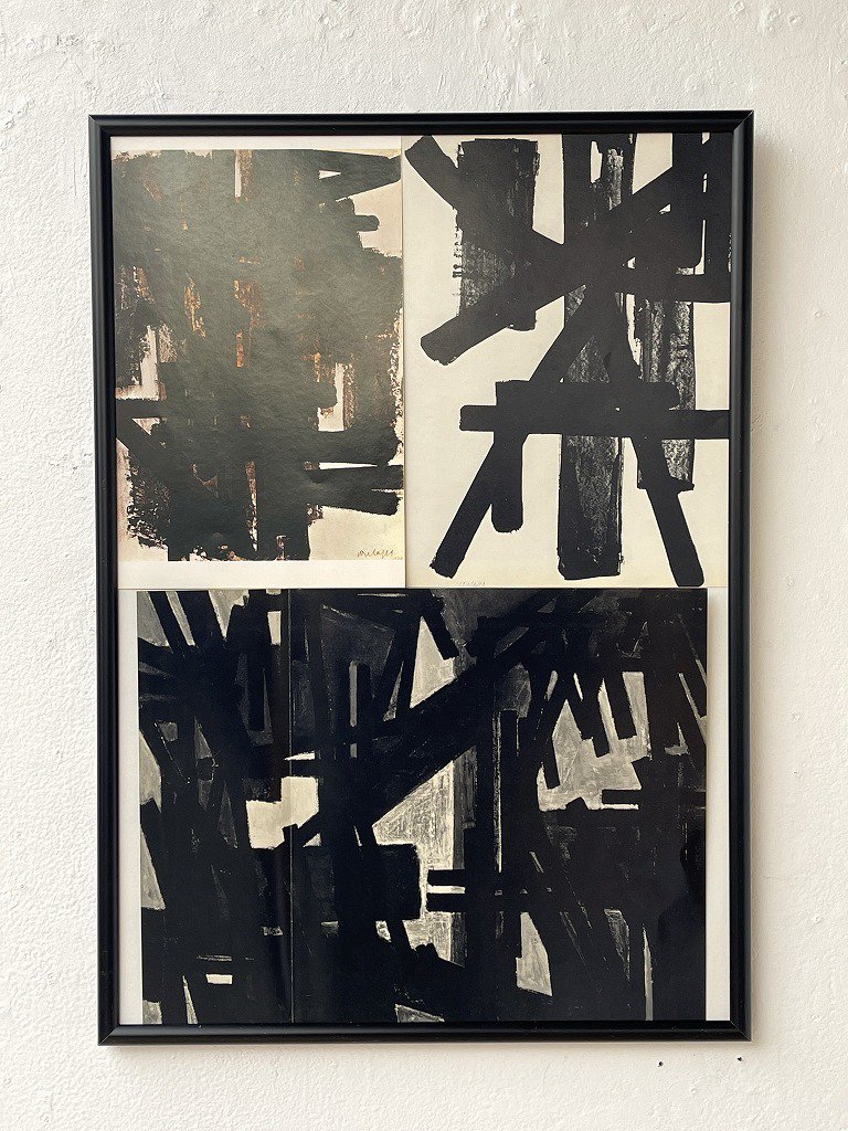 Franz Kline ヴィンテージ 額入り アート ポスター - アンティーク 