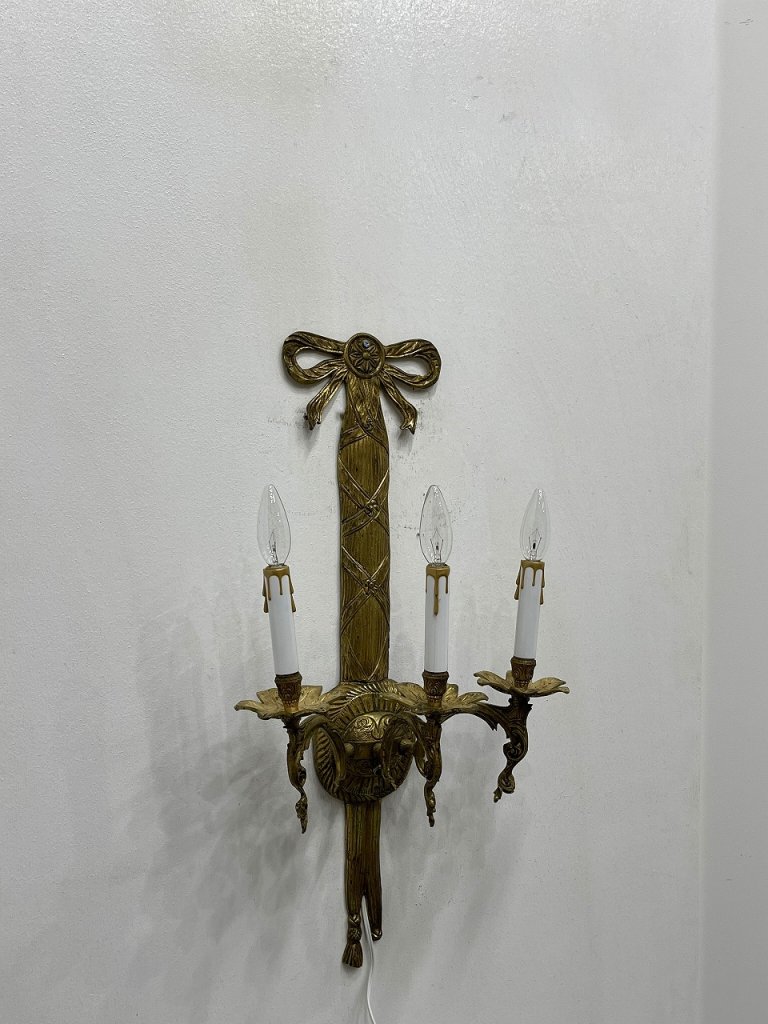 燭台 3灯 アンティーク ランプ ヴィンテージ MADE IN SPAIN - 雑貨