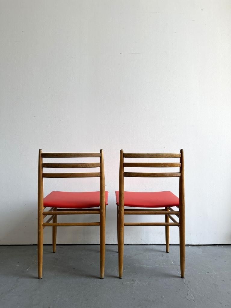 1960's ヴィンテージ ビニールレザー ダイニングチェア(同型2点