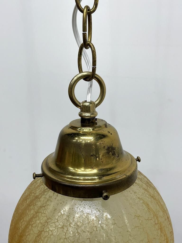 1960-70's ヴィンテージ アンバーガラス ペンダントランプ